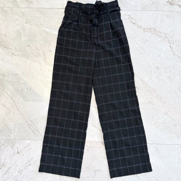 H&M Black White & Blue Wide Leg Work Pant - Picture 1 of 3